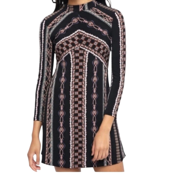 FREE PEOPLE stella retro 60's mod bohemian boho mini dress nwt xs - Picture 3 of 7